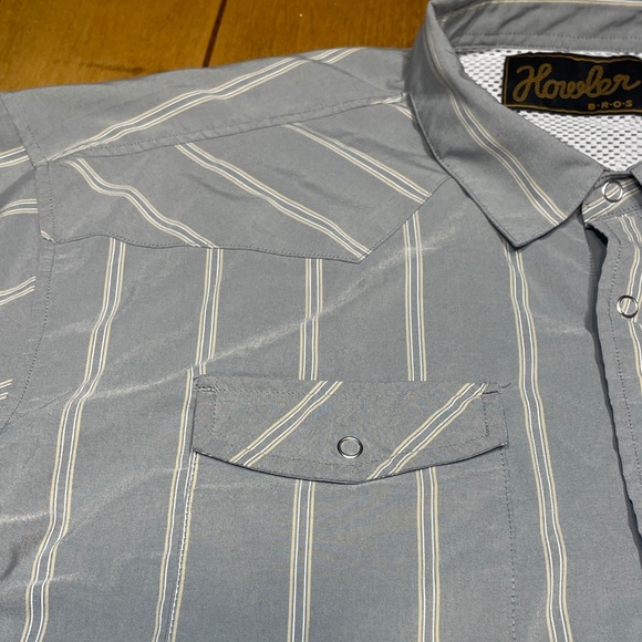 Howler Brothers Shirt 2XL Gray H Bar B Snap Button Short Sleeve Cowboy Western - Picture 6 of 16